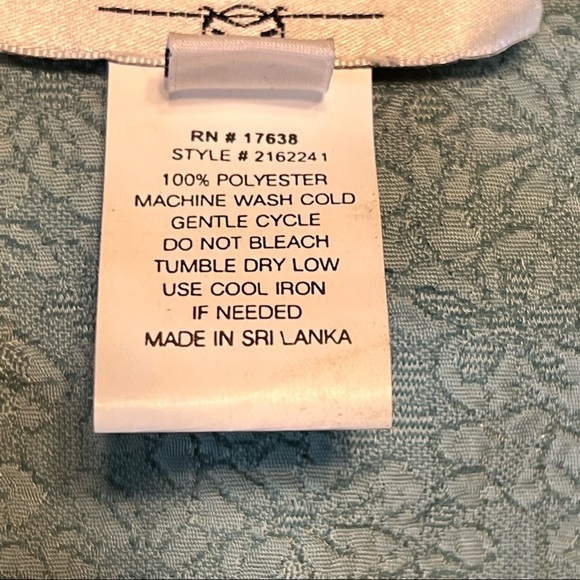 Vintage Miss Dorby Blue Ruffled Woven Floral Design Glass Button Blazer - Picture 10 of 14